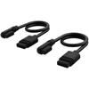 Corsair Icue Link Thin Cables - 200mm Straight/thin 90° - Black