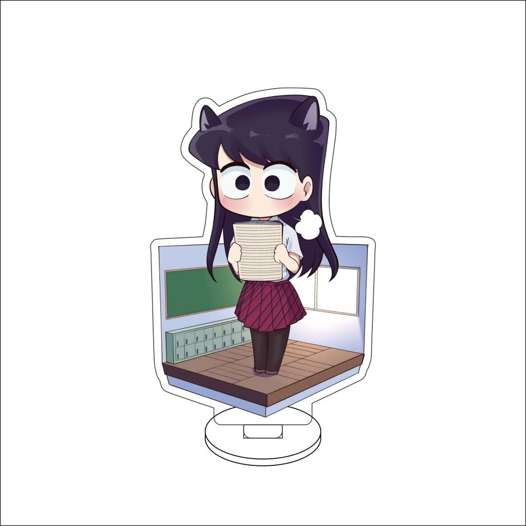 10CM Anime Komi Can't Communicate Figure Stand Model Komi Shōko/Tadano Hitohito/OsanaNajimi Cute Desk Decor Standing Sign Gifts
