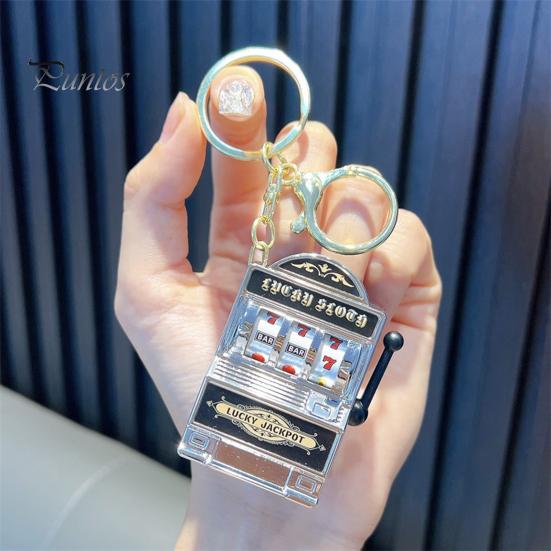 Mini Casino Game Console Keychain Portable Plastic Key Chain Fun Gift for Gamers Multi-Functional Gaming Key Ring
