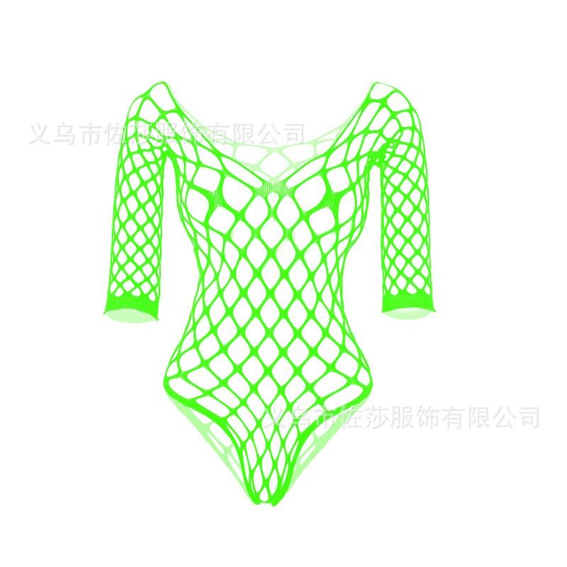 Sex Underwear Hollow Mesh One-piece Mesh Stockings Three-point Bikini Long Sleeves