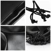 Black Waterproof PU Leather Phone and Accessory Bag with Drawstring Closure