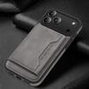 Apple 17 Pro Max Magnetischer Kartenhalter Ständer Lederhülle - Sturzsicheres Schutz-iPhone 16 Cover mit Kartenschlitz