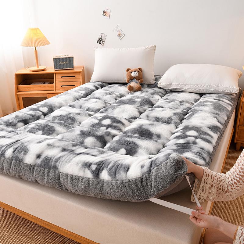 Толстый зимний матрас из овечьей шерсти для дома или общежития 90x200 cm серый