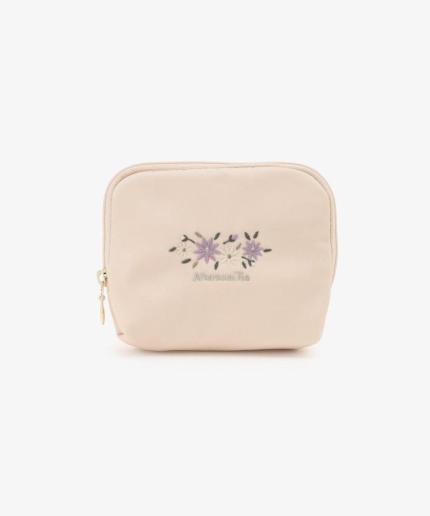 Afternoon Tea Living Pouch Flower Embroidered Tissue JQ54, Case, White/Ivory