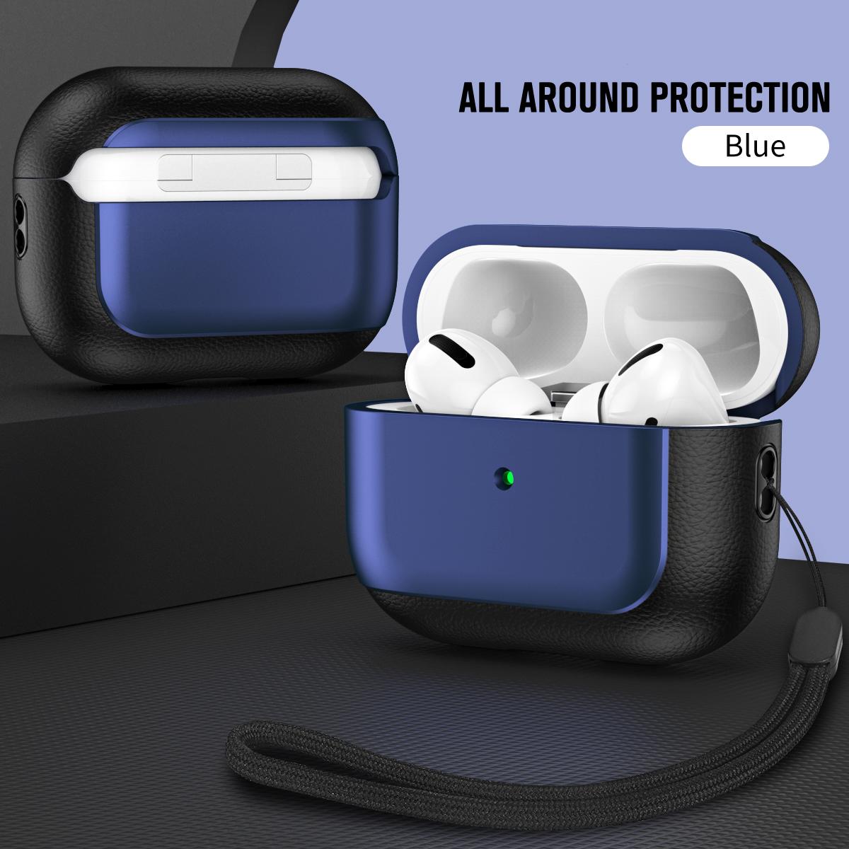 

Роскошный чехол для наушников с кожаной текстурой и ремешком для Apple Airpods Pro 2 поколения 2nd Air Pods 3 Gen Girls Симпатичный противоударный защитный чехол Airpods Pro 2