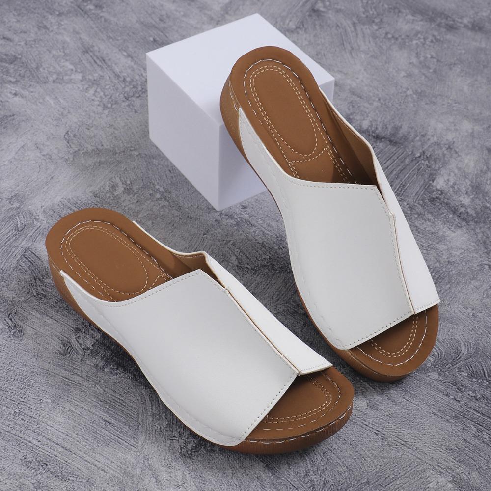 New Open Toe Women's Wedge Sandals White Summer Fashion Breathable Comfortable Sandals Woman Buckle Female Footwear Woman Shoes