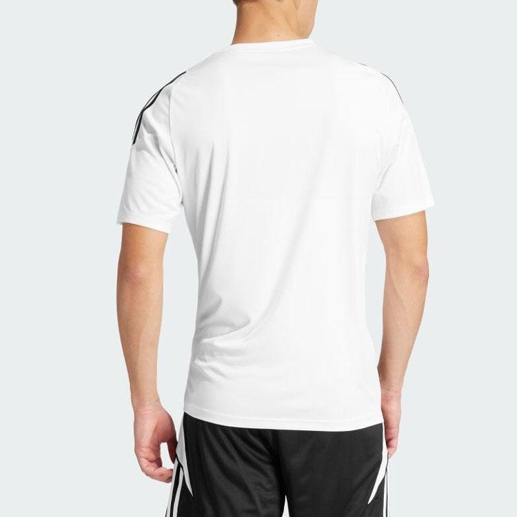 Adidas Colorblock Striped Logo Print Slim Fit Crew Neck Soccer Jersey Men Tops White IS1019