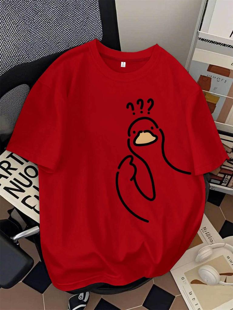 Cute Duck T Shirt Personality Clothes Year Round Clothing Oversized Couples Unisex Y2k Short Sleeves Classic Couples Hot Product