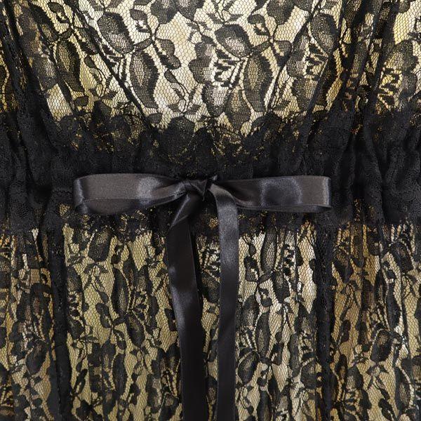 unused GRAND TABLE Floral race Cami one piece M Black Back zip Women Used
