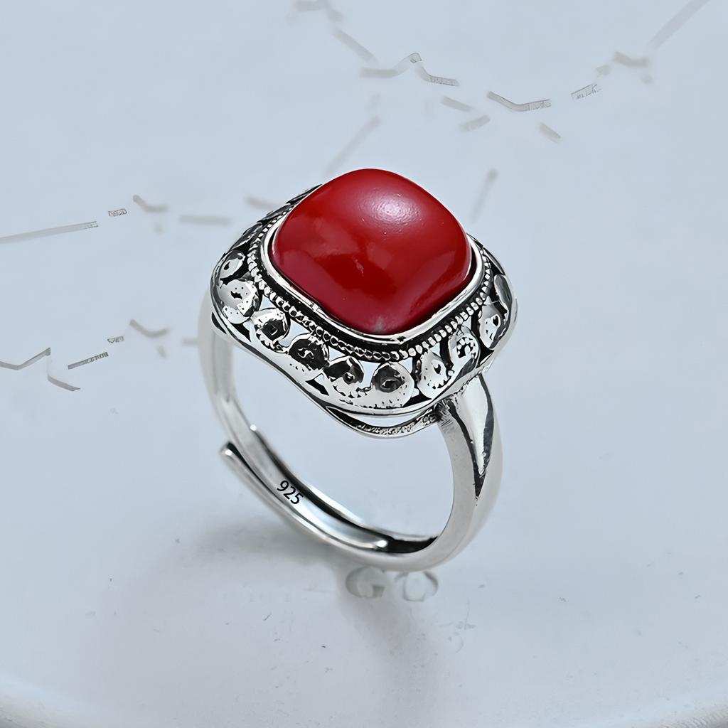 PANJBJ 925 Sterling Silver Four-pointed Star Shining Zircon Ring High-end Personalized Opening Adjustable Jewelry