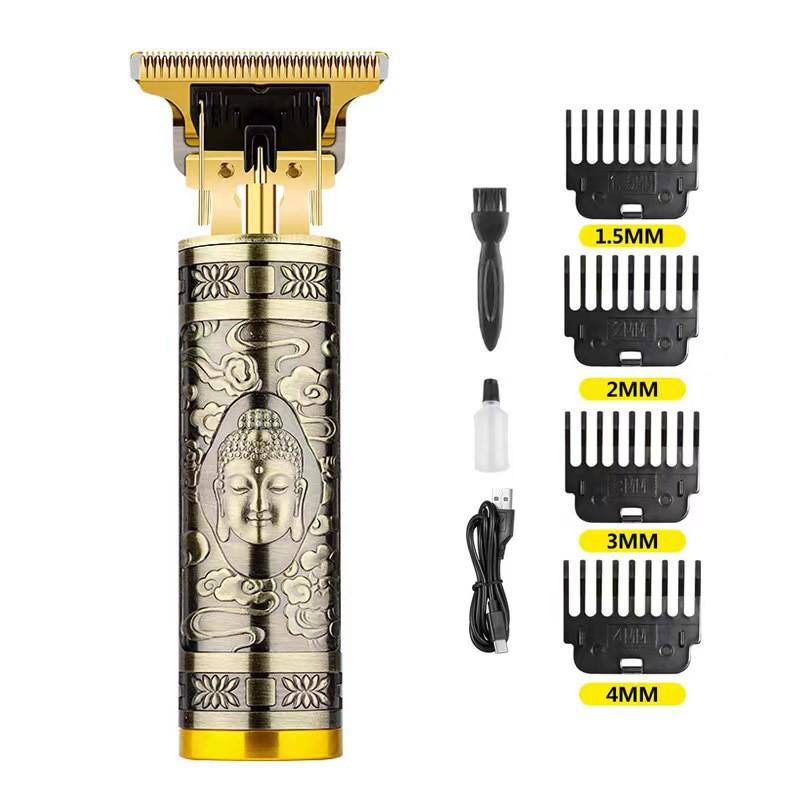 Professional Electric Hair Clipper for Barbers & Home: Precision Carving, Slicked Back Styles, Bald Head Trim.