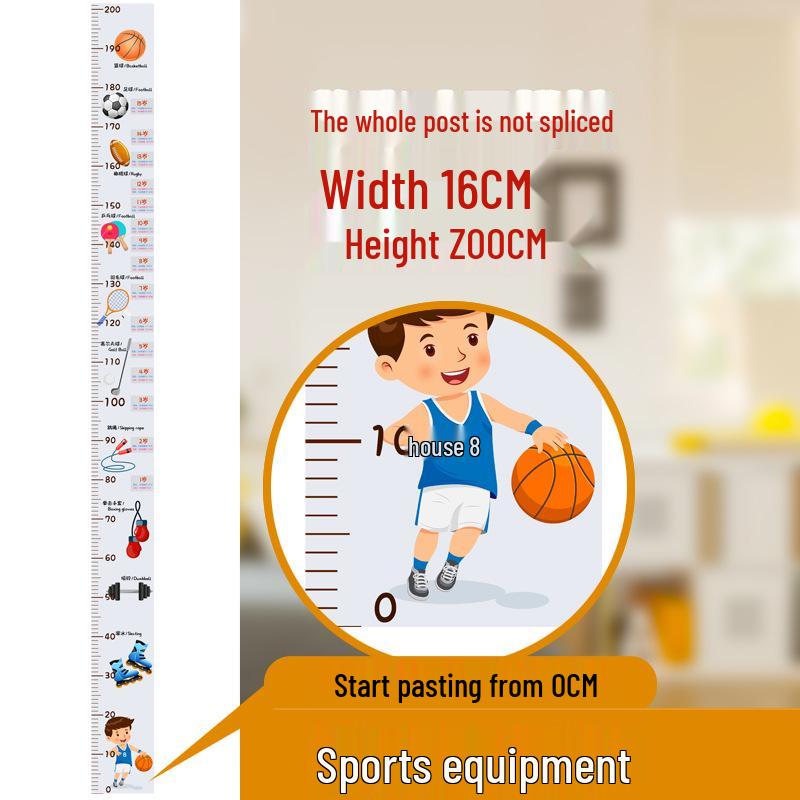 Removable Waterproof Cartoon Height Wall Sticker for Kids' Room