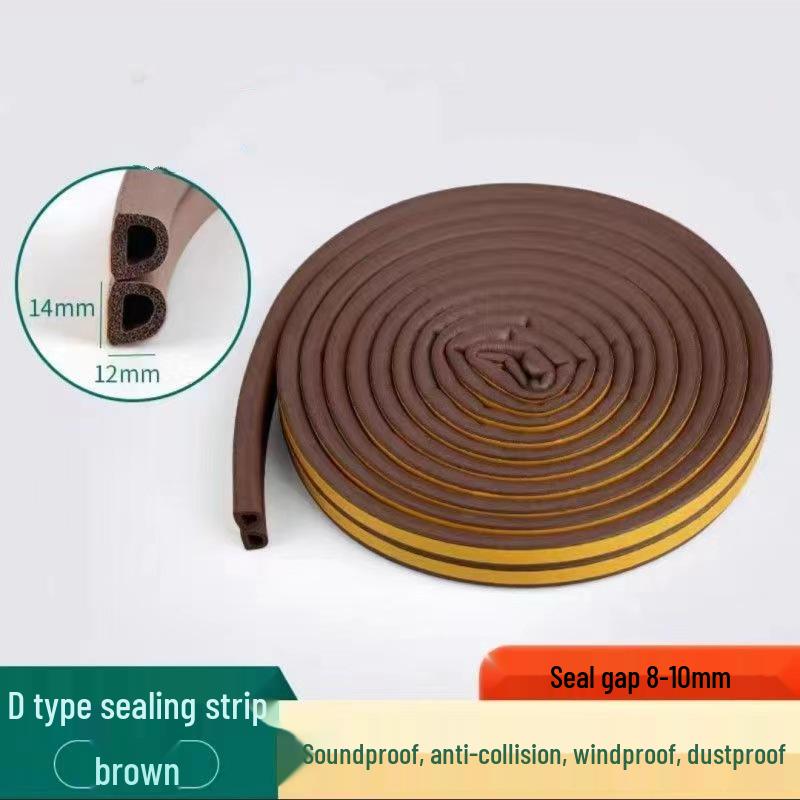 D-Type Self-Adhesive Door and Window Seal: Anti-Collision, Soundproof, Windproof, Thermal Insulation Strip