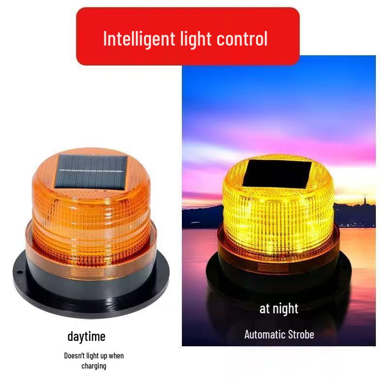 Solar-Powered Magnetic Warning Light for Construction Vehicles