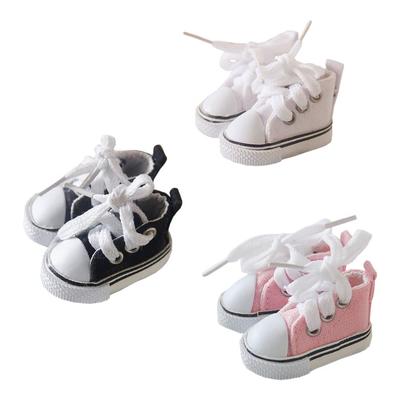 Niannyyhouse 20cm Doll Shoes for Plush Toys, 3-Piece Cotton Doll Shoes Set, Canvas Shoes, Baby Doll Shoes, Approx. 5.5cm Long, Dress-Up (s-1)