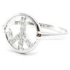 Silver Ring 'Peace' Silvery White (rhodium) - 11 Mm