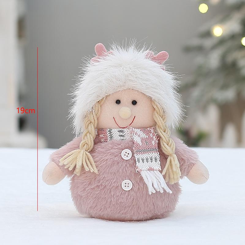 Pink Long Plush Boy and Girl Dolls for Christmas Decor