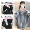 Oversized Loose Loungewear for [Ressh.N] Women's Hoodie, Fit, Zip-Up Fall/Winter (JP, Alphabet, 2XL, Standard, Black)