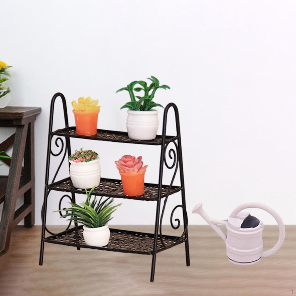 Dollhouse Accessories Doll House Decor Mini Plant Stand Set Micro Landscape Photo Props