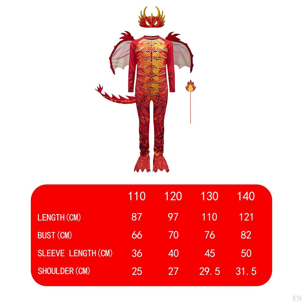 Boys Dragon Costume Set Accessories Multifunctional for Carnival with Wings