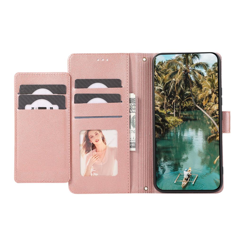 Crossbody Makeup Mirror Magnetic Card Solt Wallet Flip Leather Case For iPhone 17 Pro Max 16 Plus 15 14 13 12 11 Lanyard Cover