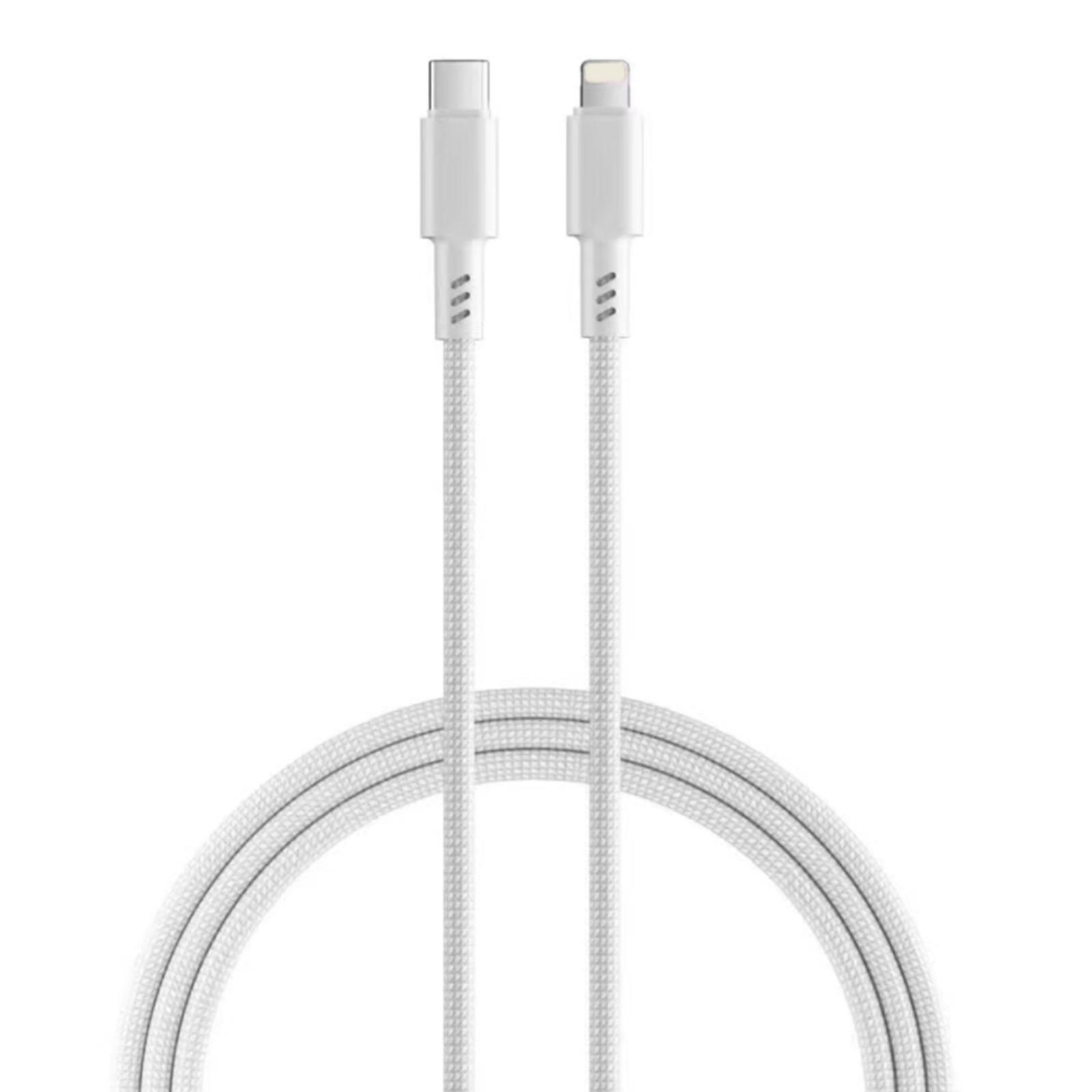 AMORUS 1m USB-C to Lightning Nylon Braided Data Cord 27W Fast Charging Cable for iPhone/iPad