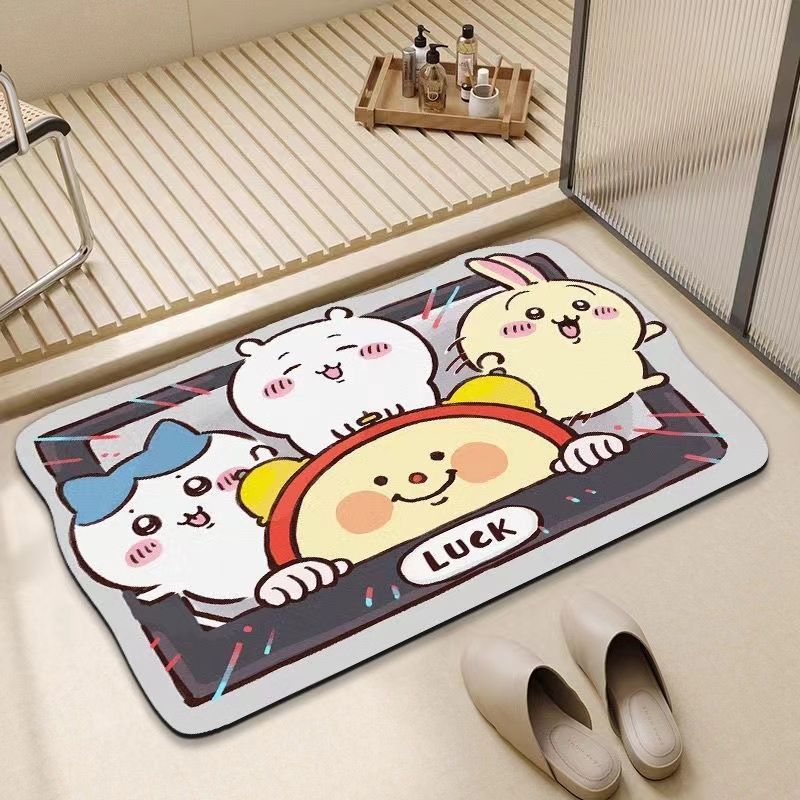 Cartoon Floor Mat Bathroom Floor Mat Entrance Door Mat Toilet Door Suction Foot Mat