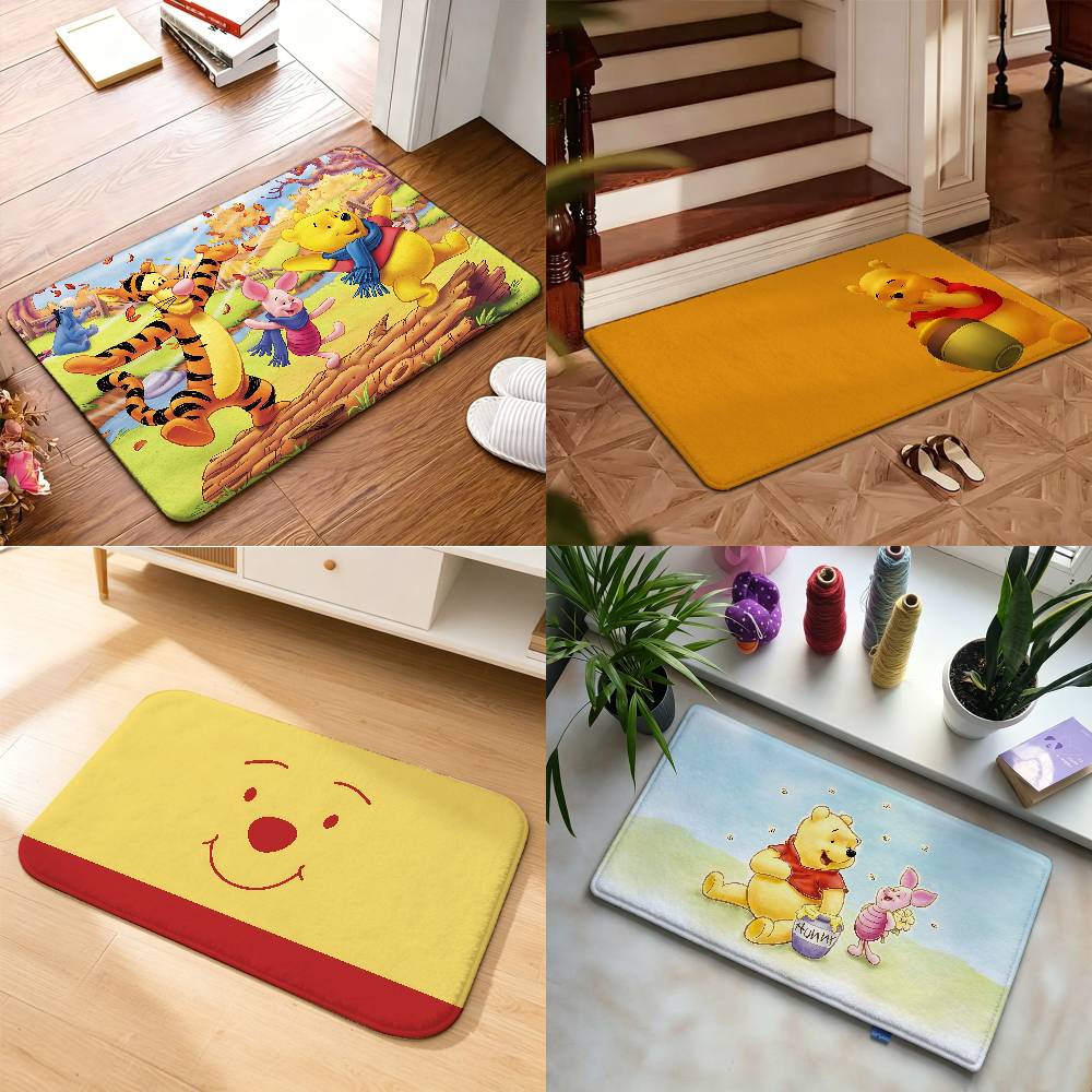 Cartoon Cute P-PoohS-B-BearS Floor Mat Footpad Mats Style Soft Bedroom Floor House Laundry Room Mat Anti-skid Household Carpets