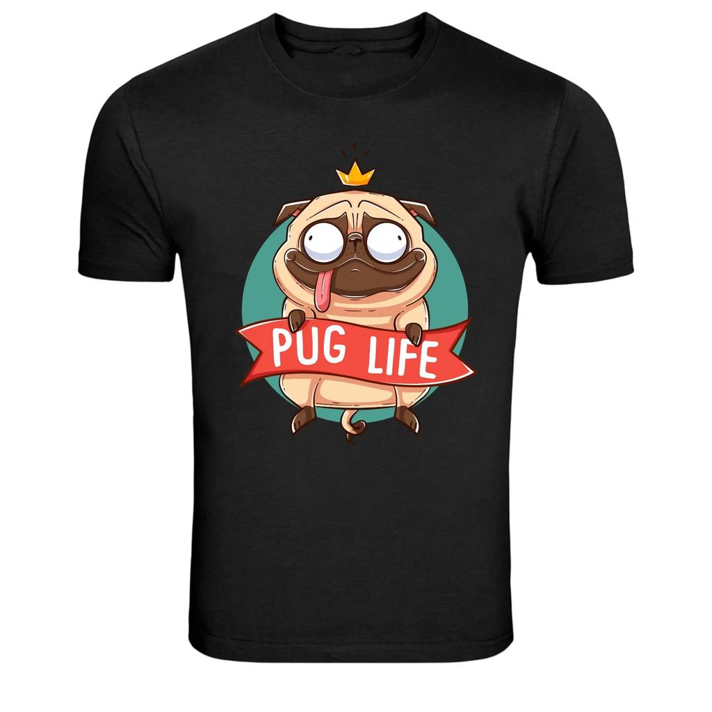 Pug Life Crown Dog Graphic T-Shirt