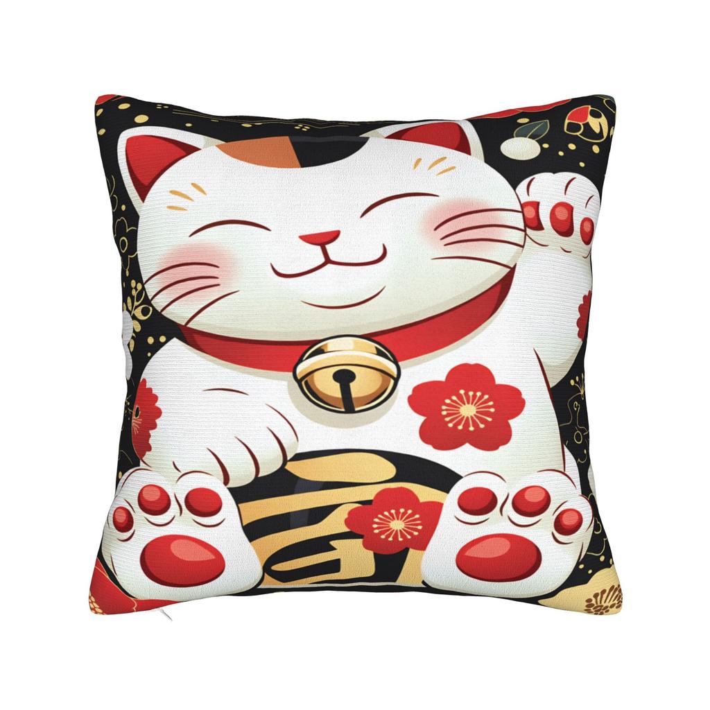 Pillow Case Lucky Cat Money For Shop Soft Pillow Cover For Couch Sofa Bedroom Retro Trendy Pillowcases