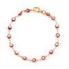 Fashion Stainless Steel Bracelets Blue Red Evil Eye Enamel Bead Bracelet For Women Jewelry Gifts 18.7cm(7 3/8") long, 1 Piece