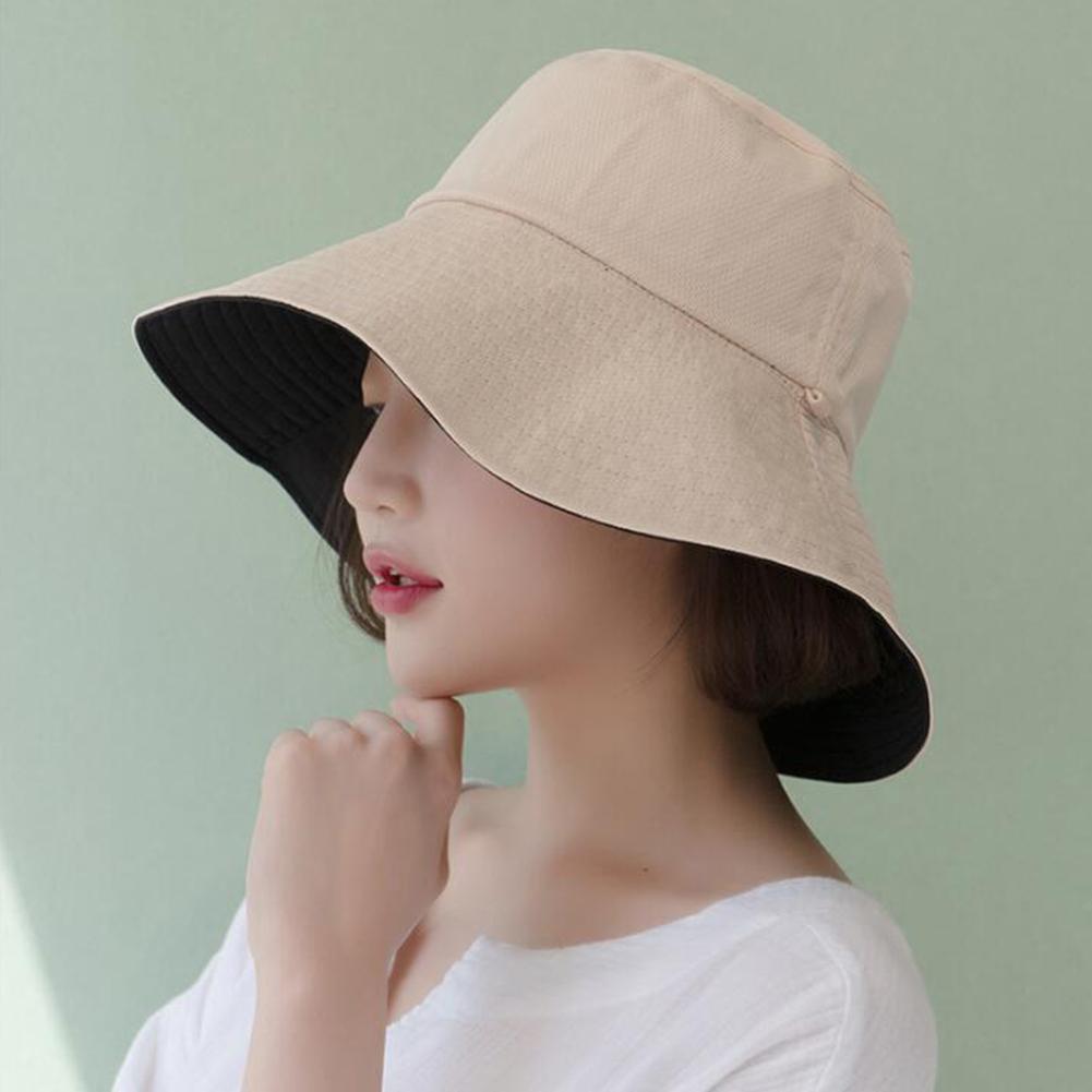 Women Simple All-match Double-side UV Protection Hats