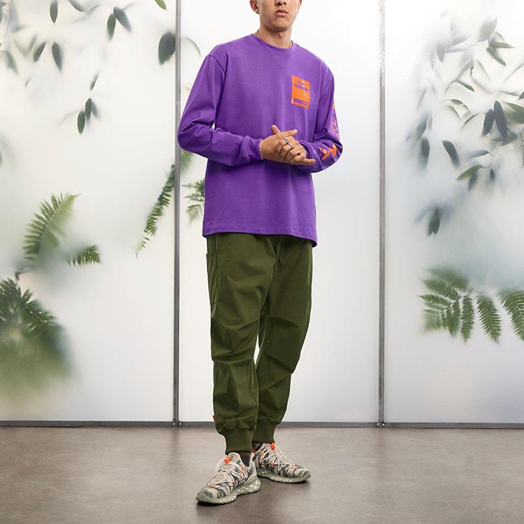 Adidas X Ivy Park Collaboration Ss23 Logo Print Crew Neck Long Sleeve T-Shirt Unisex Tops Purple HR2865