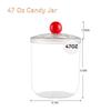 30oz 47oz Clear Candy Jar with Lid for Office Desk, Plastic Cookie Storage Jar for Kitchen Counter