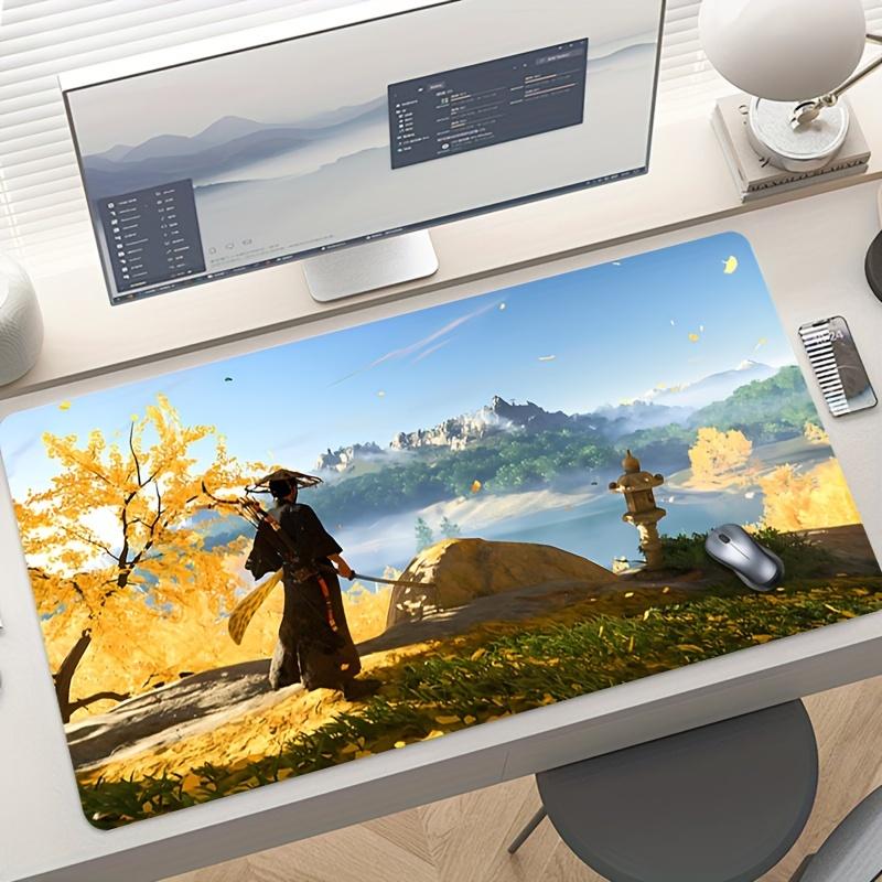 Игровой тканевый коврик для мыши Прямоугольная форма Мягкая поверхность Точный контроль Нескользящая основа Для ПК Ноутбука Настольного компьютера Офиса Домашнего использования 400x800x2mm