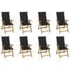 Day and Night - Day and Night Folding Garden Chairs and Cushions 8 Pcs Solid Acacia Wood