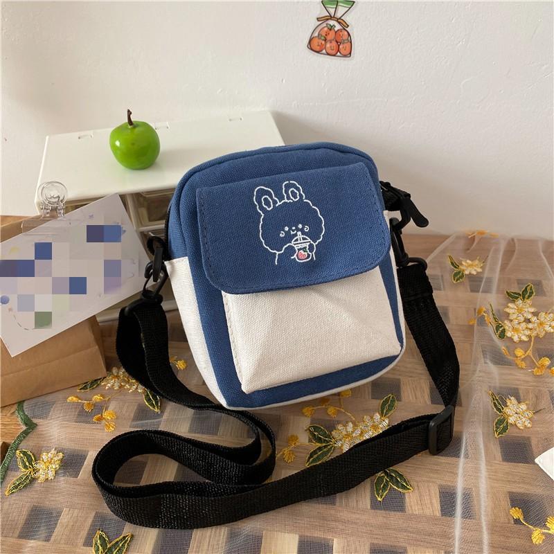 Women's Single Shoulder Bag Fashion Solid Color Casual Handbag Outdoor Daisy Canvas Handbag Zipper Cross-body Bag Messenger Bag