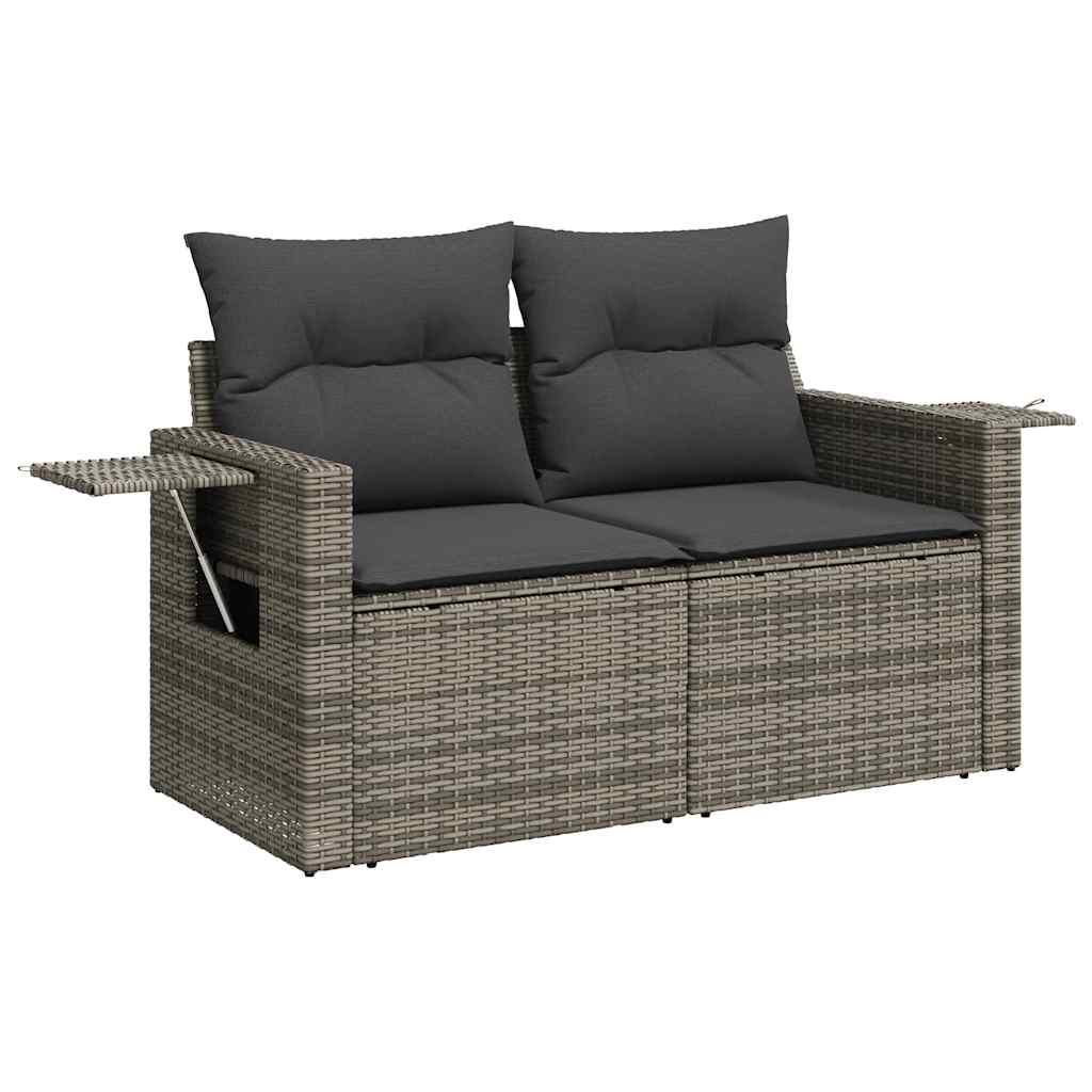 Vidaxl 6-Cz. Set di Mobili da Giardino con Cuscini, Grigio, Polyrattan