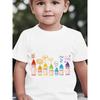 Boys Cute Color Crayon Cartoon Print Crewneck Summer Casual Short Sleeve T-Shirt