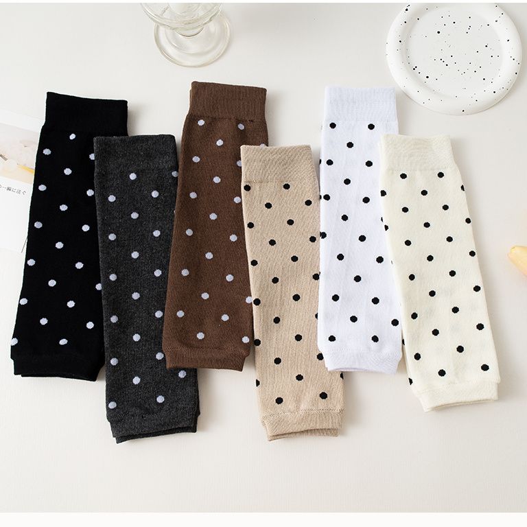 Women Leg Warmers Air Conditioner Knee Protection Thermal Dot Pattern Stacked High Socks Arthritis Care Straight Cut Leggings