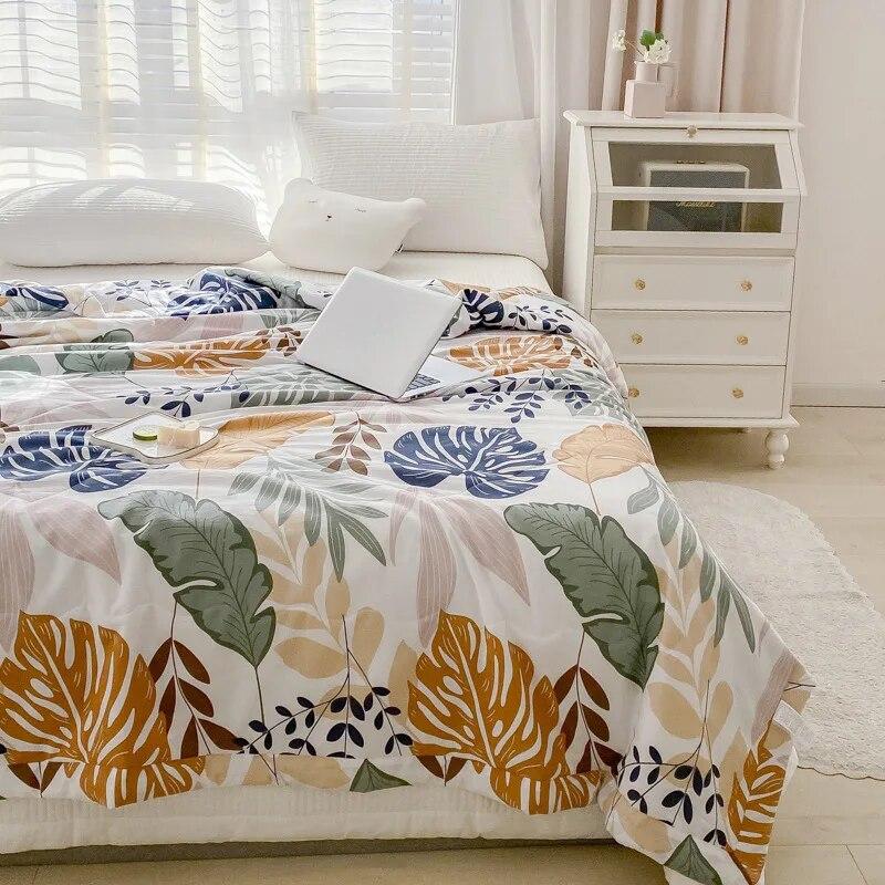 Japonská tenká prošívaná letní chladivá deka Domácí textil Queen Double Quilted přikrývka Měkká lehká prošívaná deka s klimatizací