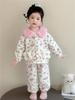 2025 Thickened Floral Pajama Set for Girls - Autumn/Winter