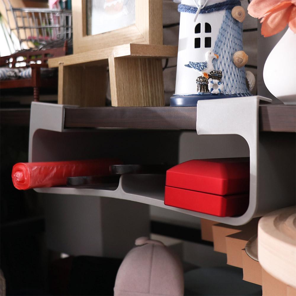 No-Punch Tinfoil Organizer Plastic Hanging Cabinet Storage Shelf Cling Film Organizer  Kitchen