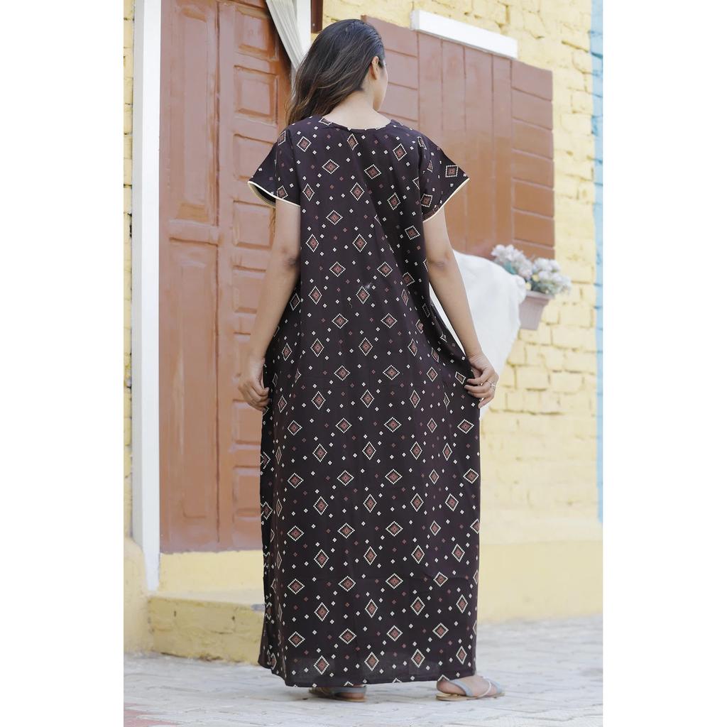 Women Casual Wear Nightwear Cotton Gown Indian Designer Printed Beautiful Nighty
