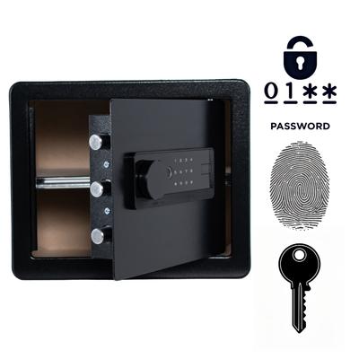 Armored Home Biometric Fingerprint Safe 30x35x30 Cm Black