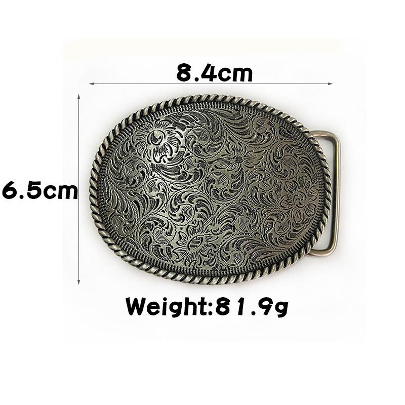 Higanbana Ethnic Style Oval Denim Belt Buckle - Unique Alloy Smooth Design
