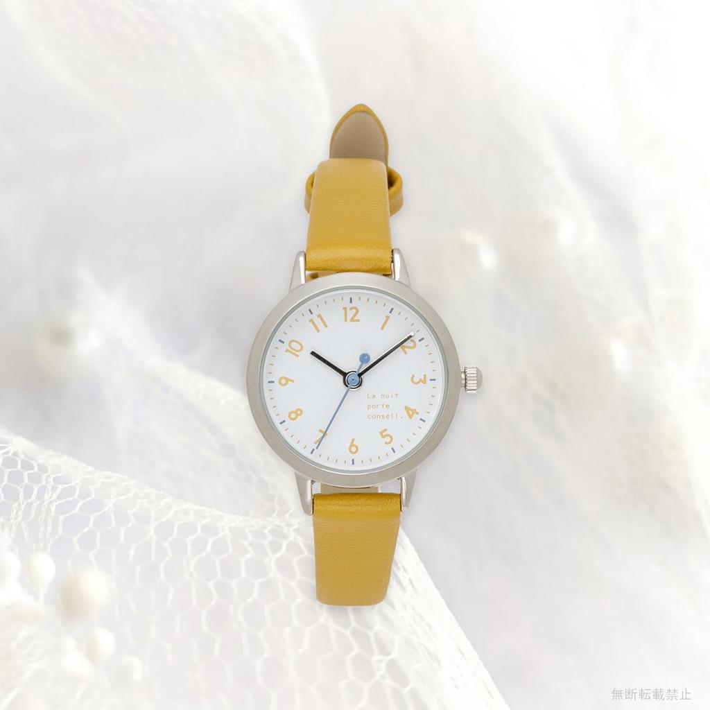 Field work JN008-4 Women's Analog Watch with Leather Strap, Easy-to-read, Yellow