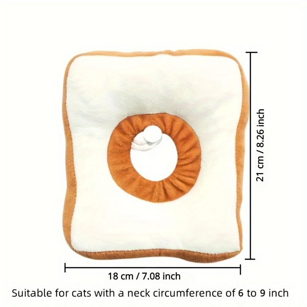 1 Piece Toast Shaped Adjustable Pet Cone Collar Anti-Lick Cat And Kitten Shame Circle Cat Recovery Cone Collar Suitable For After Surgery