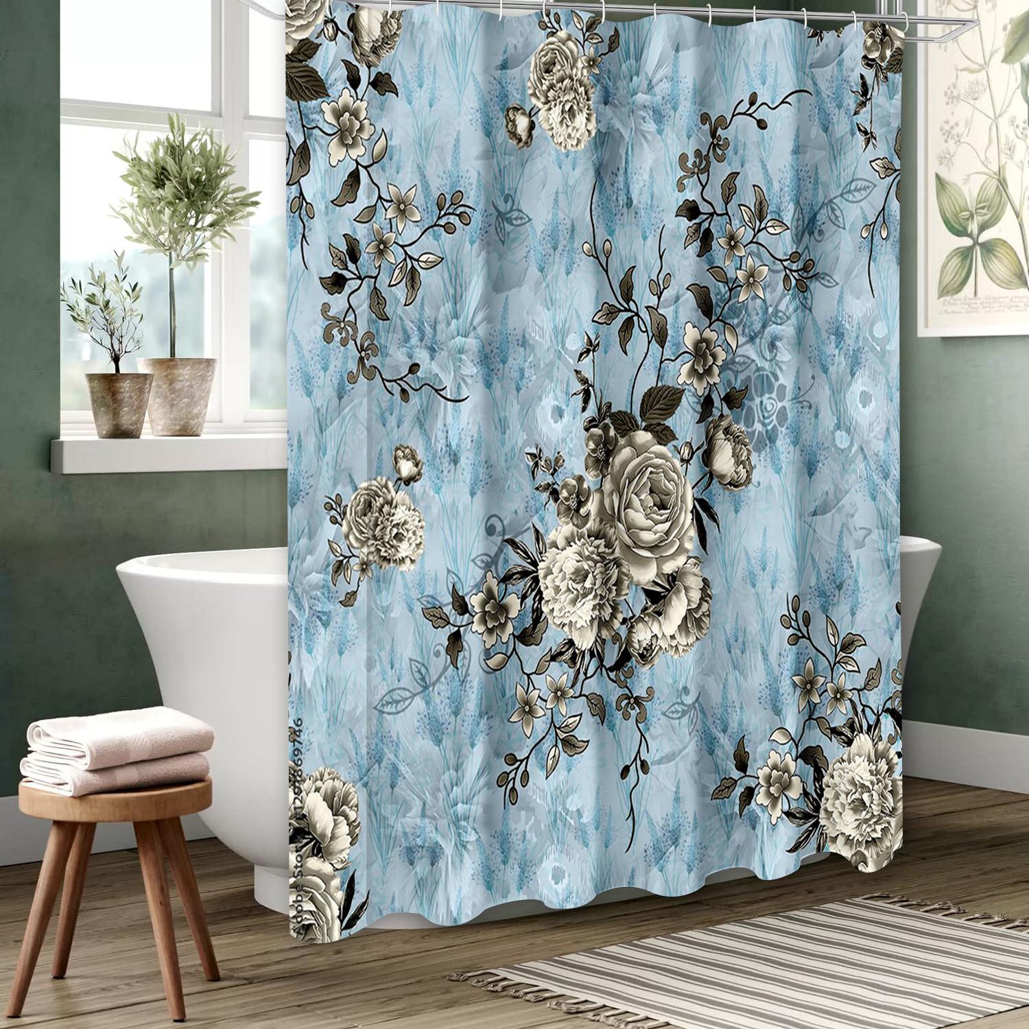 

Винтажный цветочный узор Занавеска для ванной Водонепроницаемая Шторка для душа для ванной с 12 крючками Домашний декор Бесплатная доставка 180x180cm curtain красный