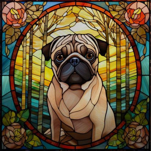 

Custom size Window Film Stained Glass Films Frosted Privacy Static Cling Retro Dog Tiger Cat Sticker Bathroom Skylight Decor (as the picture,30X30cm)